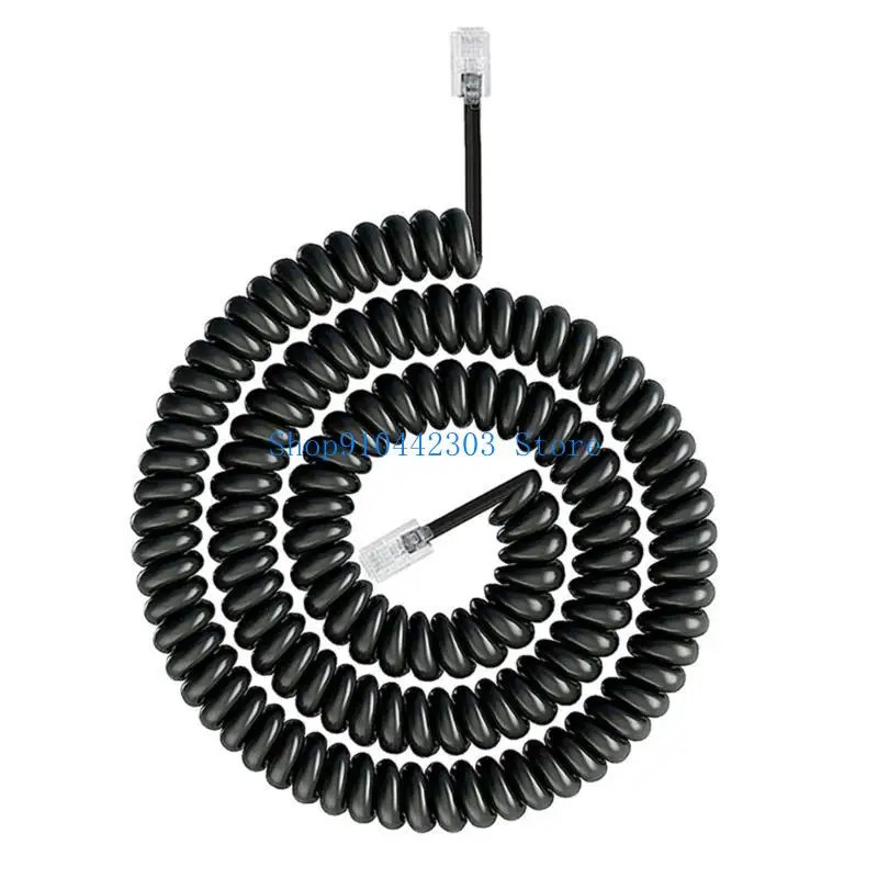 652F 1 Set 360 Degree Rotating Swivels Cord RJ9 Telephone Handset Cord Detanglers