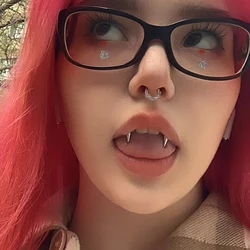 Women Men Goth Tooth Decoration Surgical Steel C Rod Lip Tiger Tooth Nail Zombie Tooth Punk Nail Vampire Piercing Jewelry