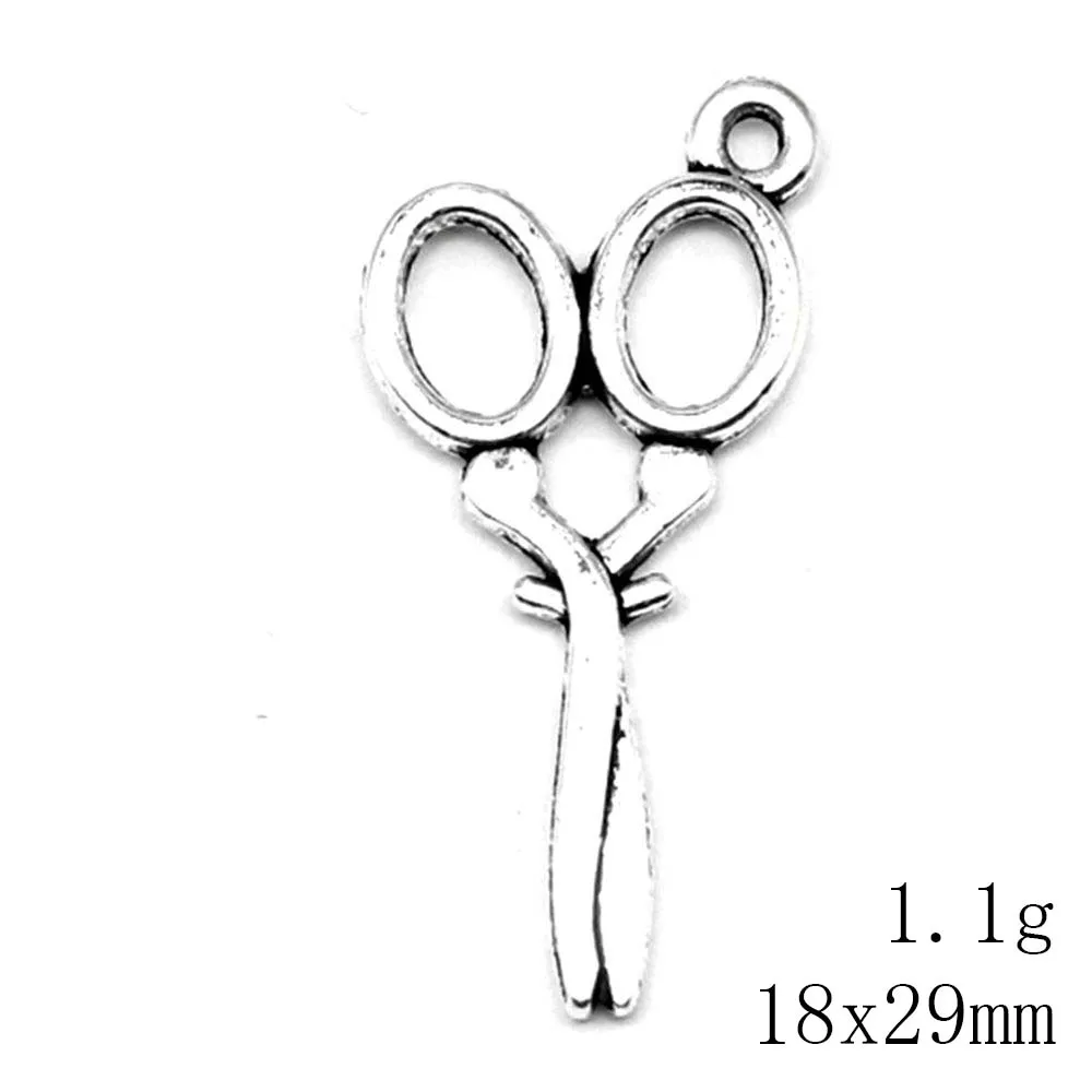 Jewelry Wholesale Jewelry Antiqu Charms Scissors Antique Silver Color Couple Pendants 18x29mm 10pcs