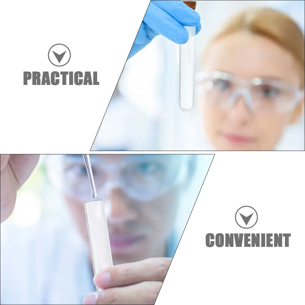 

36 Pcs Cork Test Tube Tubes Plastic with Lids Heating Empty Pipe Transparent Clear