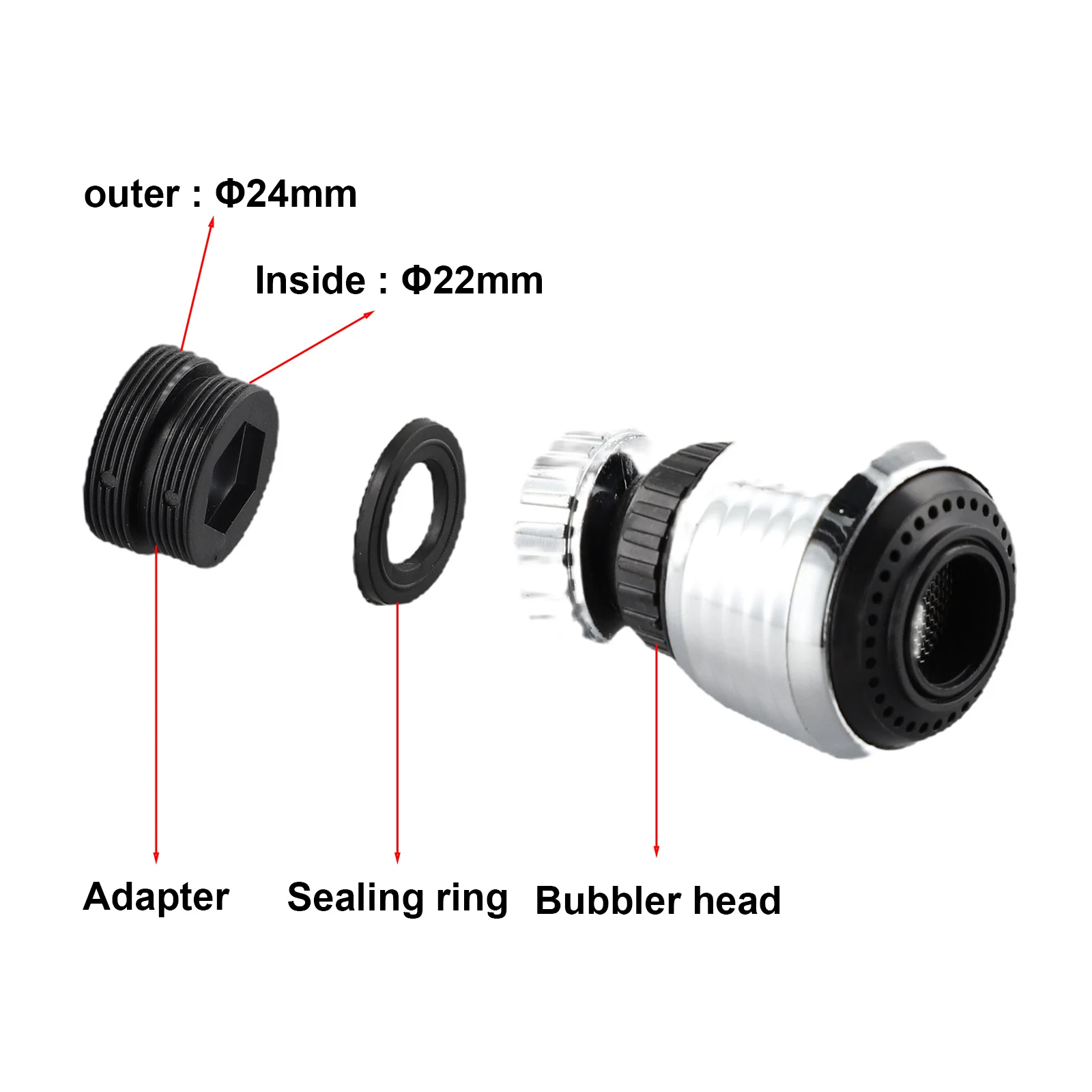 Faucet Splash Nozzle Water Saving Tap Head 360 Degree Rotate Swivel Water Saving Tap Aerator Faucet Nozzle Filter Kitchen