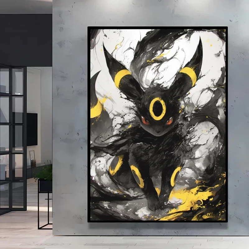 TAKARA TOMY Anime Pokemon Retro Leinwand Malerei Mewtwo Umbreon Cartoon Bild Poster Drucken Hohe Qualität Wand Kunst Wohnzimmer Dekor Poster 5
