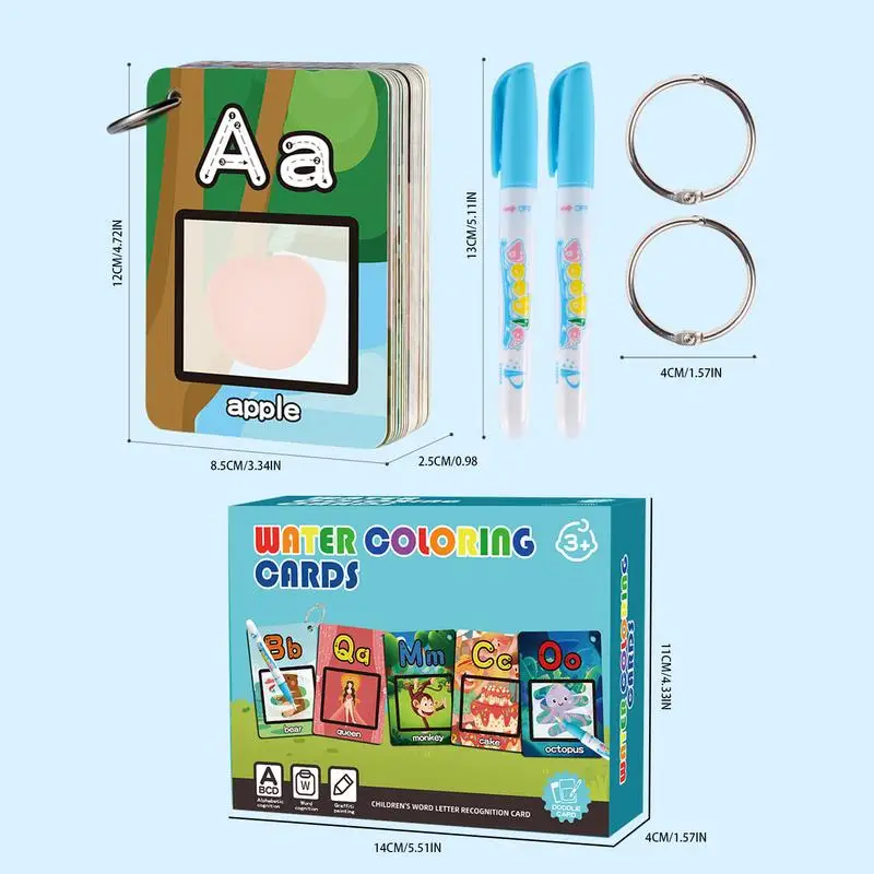 Abc Flash Cards 30PCS Educational Early Learning Flash Cards With Pens And Hoops Portable Learning Toy Flash Card Toy Aged 3