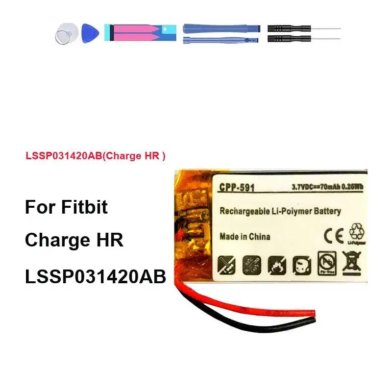

Lssp031420ab Аккумулятор для Fitbit Charge HR ChargeHR SmartWatch Аккумуляторные батареи Li-Po 70 мАч Smartband Bateria + NO