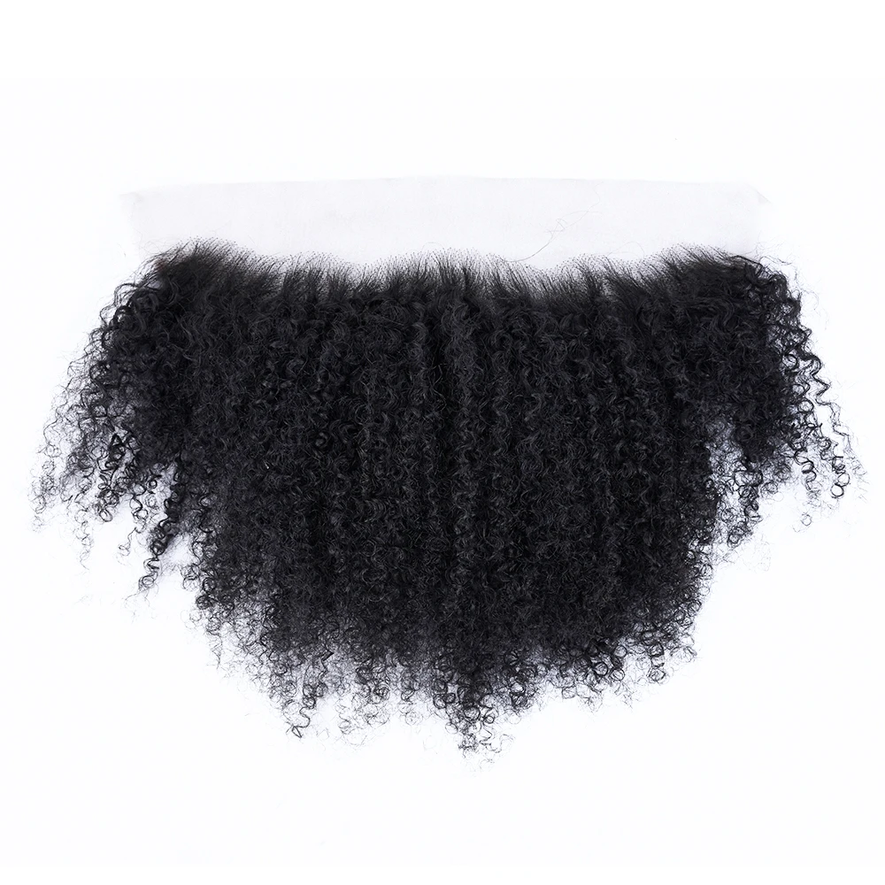 SAPPHIRE-Perruque Brésilienne Naturelle, Cheveux Crépus Bouclés, 4x4, 13 Tages, Pre-Plucked, pour Femme