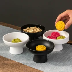 Chinese Style High Footed Fruit Tray Ceramic Tray Living Room Fruit Ornament Decoration Tray Tea and Snack Tray Decoration Tray