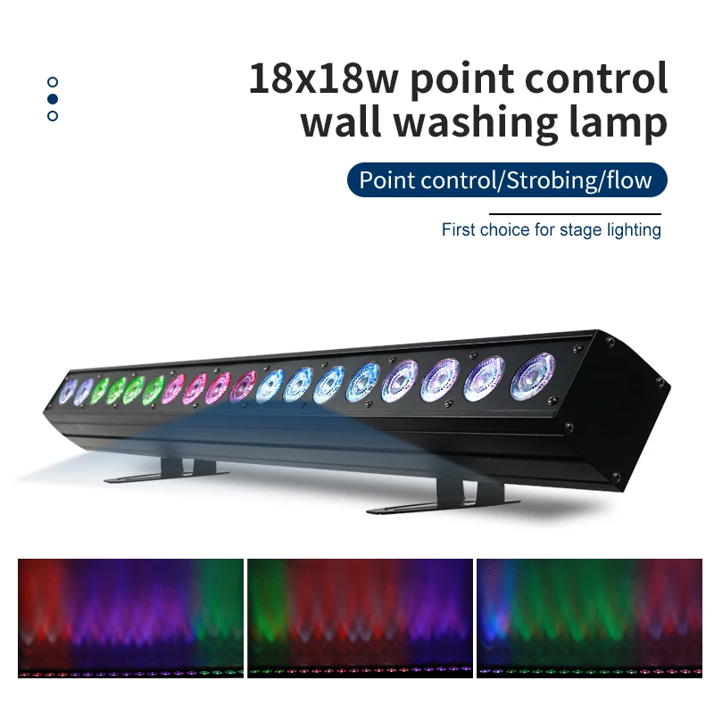 Imagem -03 - Led Wall Wash Light Strip Dmx Line Bar Light Efeito de Iluminação de Fluxo Interior Rgbwa uv em 18x18w