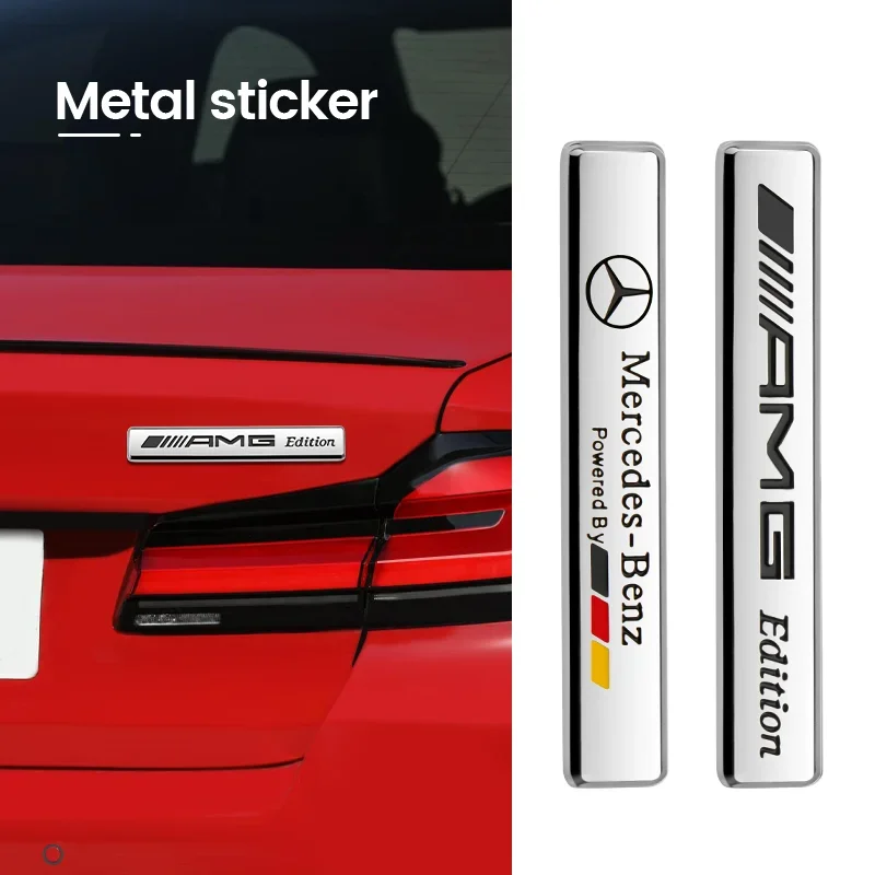 Car Metal Emblem Stickers Reflective Decor Decals For Mercedes-Benz A/B/GLA/CLA Smart AMG W108 W124 W126 W140 W168 W169 W176 GLB