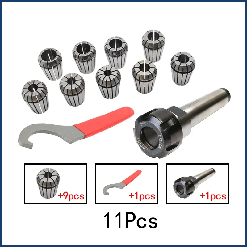 ER25 Spring Clamps 9PCS MTA/MT4 MT3 MT2 ER25 M12 1PCS ER25 Wrench 1PCS Collet Chuck Morse Holder Cone For CNC Milling Lathe tool