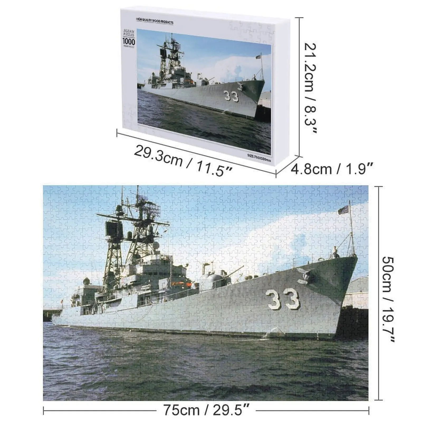 USS بارسونز (DDG-33) متجر السفينة بازل قطع مع صورة شخصية حيوانات خشبية ألعاب شخصية لغز اسم شخصي