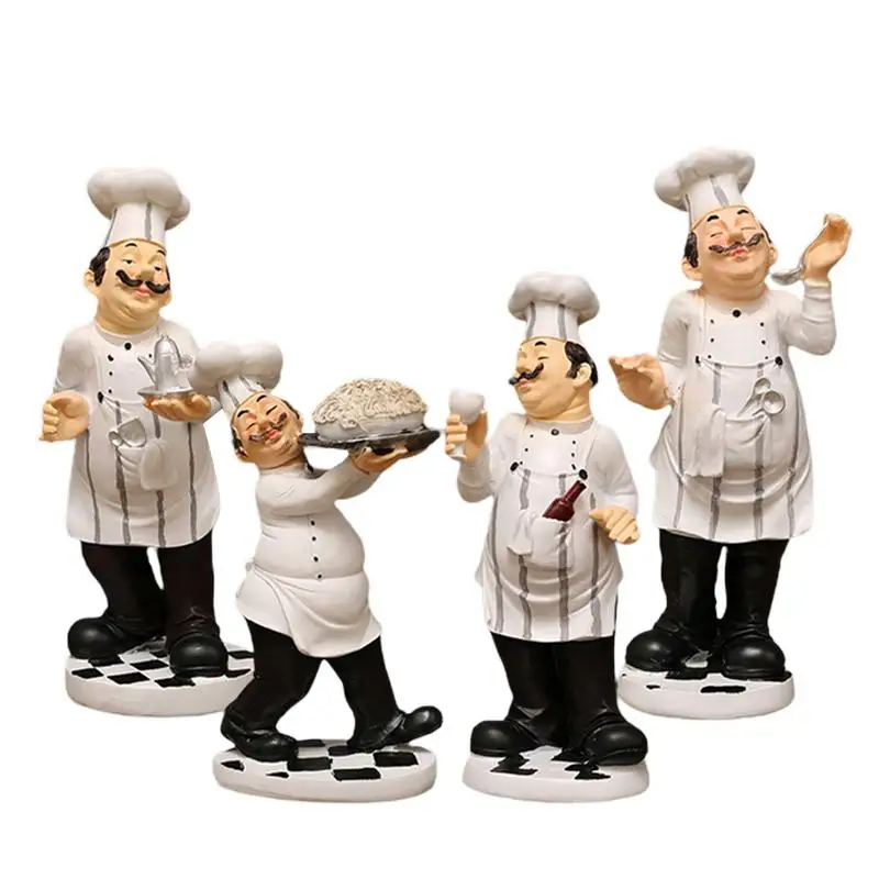 

Chef Figurines for Kitchen Cooking Chef Small Statue Chet Statues Kitchen Decor Desk Ornament Collectible Figurines Resin Home