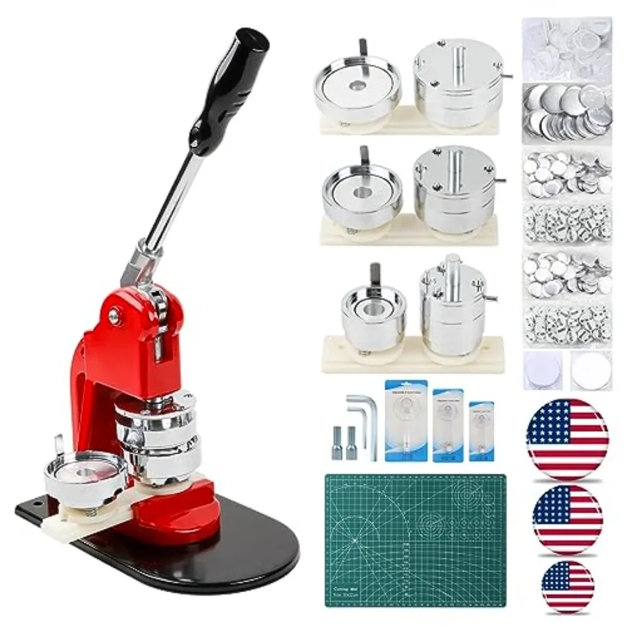 

Button Maker Machine Multiple-Sizes - Button Pin Maker 1.25+2.25+3inch Interchangeable Button-models Badge Button Press Machine
