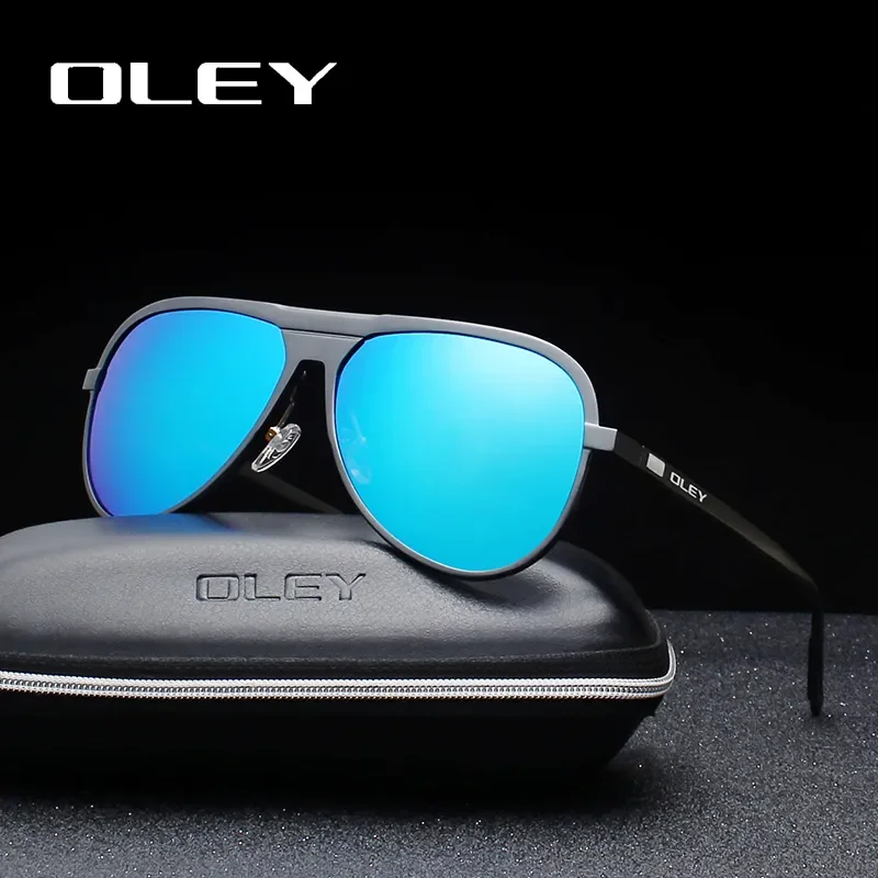 

OLEY-Aluminum Magnesium Polarized Sunglasses for Men, Classic Pilot Glasses, Male Brand, Customizable Logo