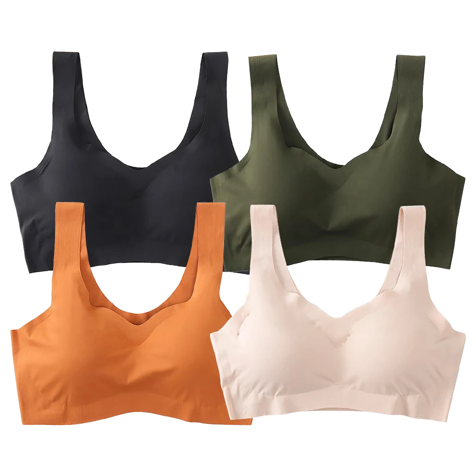 High Quality Women Large Size Seamless Sports Bra Yoga and Sleep Comfortable Daily Use Underwear Available Multiple Colors