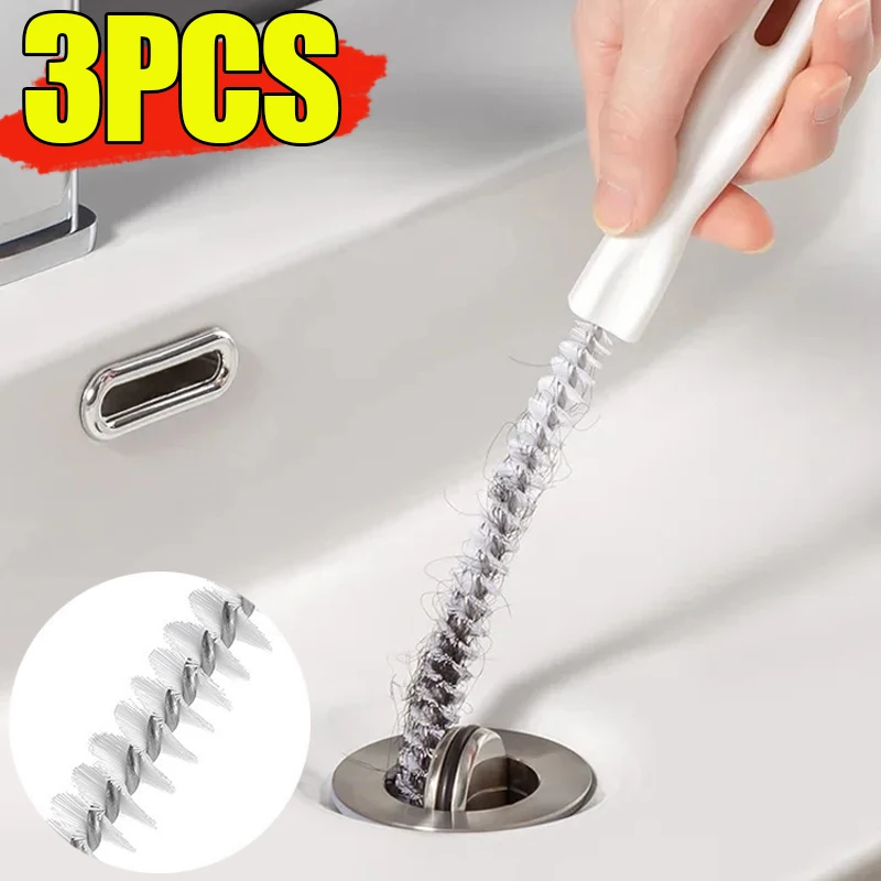 

3/1PCS Sink Dredge Strip Bendable Sewer Hair Cleaner Wash Basin Cleaning Brush Hook Kitchen Bathroom Water Pipe Cleaning Tools