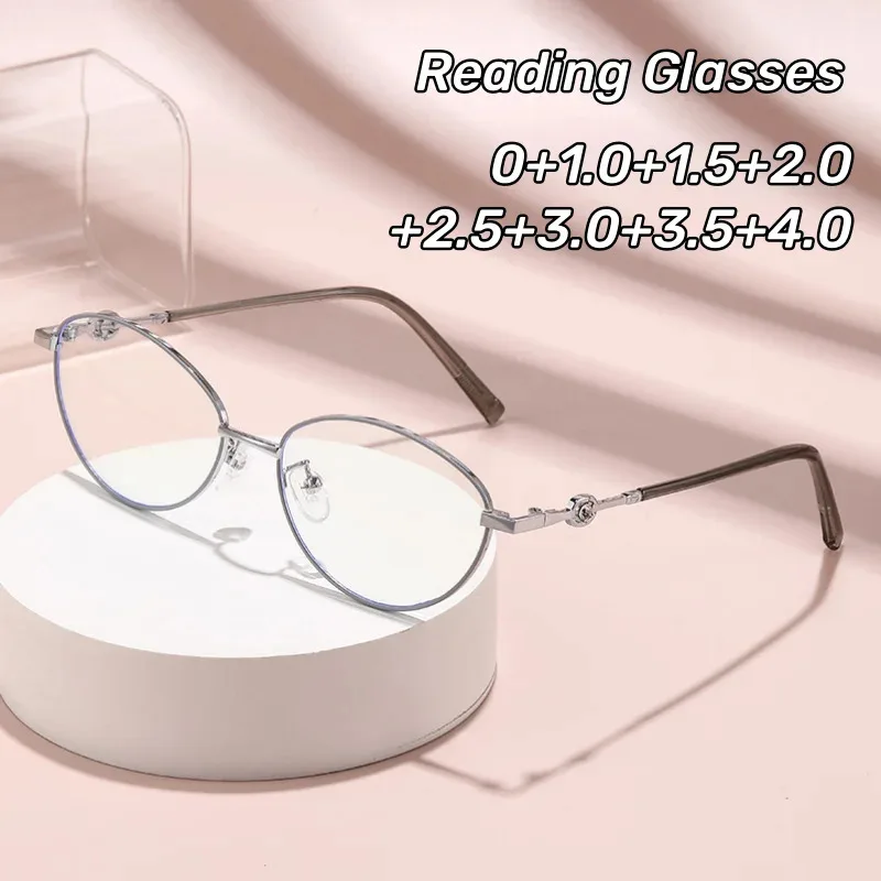 Mode Metall Rahmen Presbyopie Luxus Marke Gläser Senior Sinn für Mittleren Alters Lesebrille männer Gläser frauen Okulare