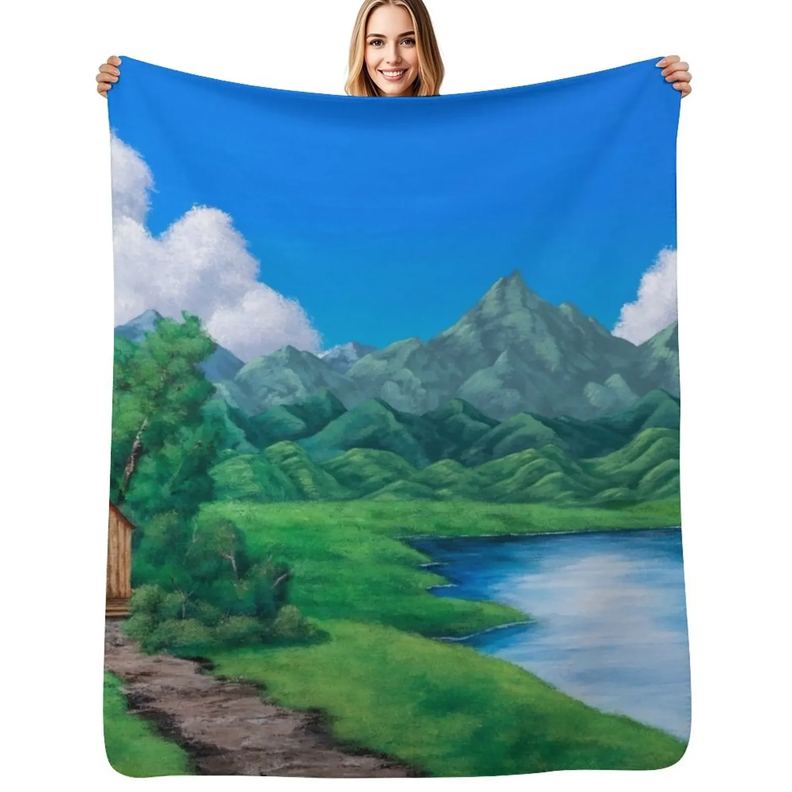 

Cabin by the Lake Throw Blanket cosplay anime Luxury Thicken halloween For Sofa Thin Blanket