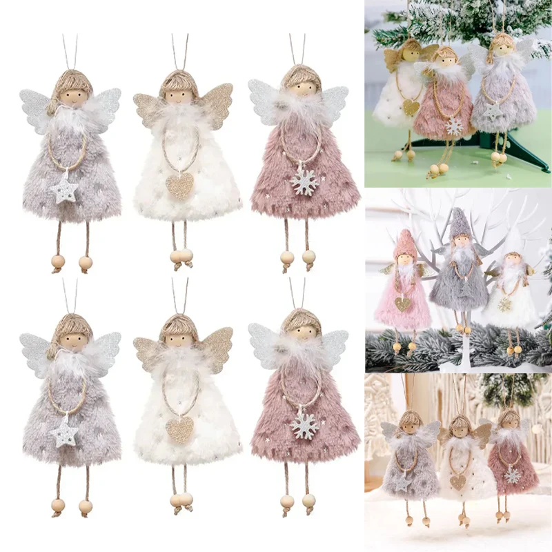 Heavenly Angel Girl Tree Topper 2025 Exclusive Plush Hanging Ornament for Christmas Decor Children's New Year Present