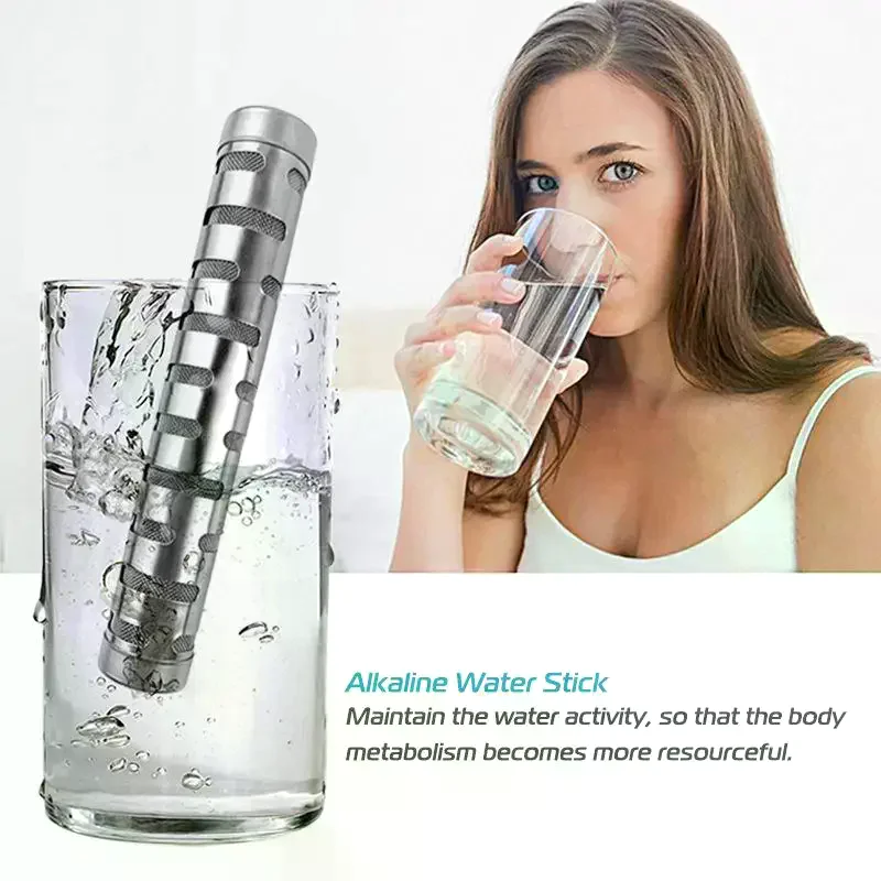 /YOV/Alkaline Water Stick Stainless Steel PH Alkalizer Ionizer Water Purifier Filter Naturally Increases PH Levels Decreases OR