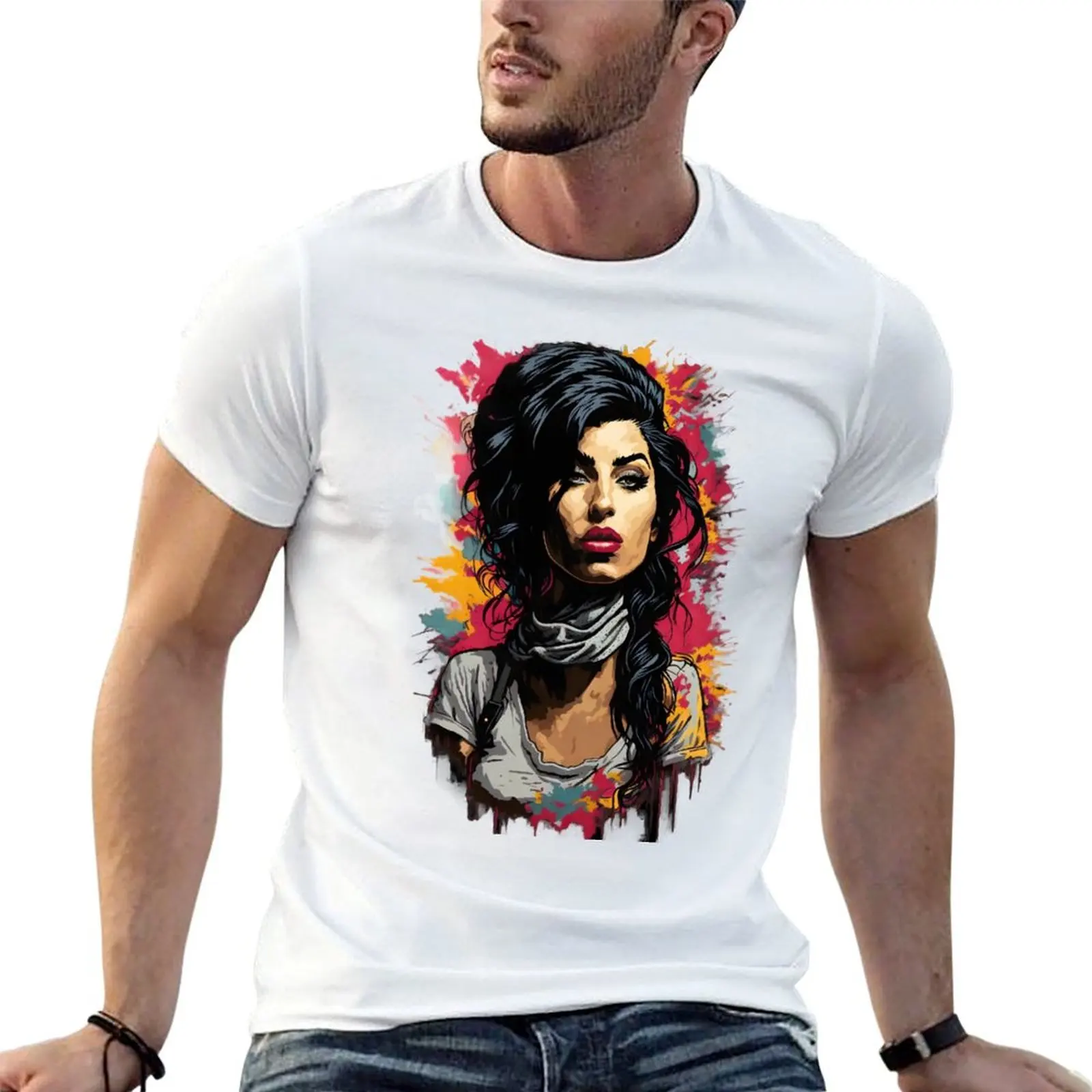 

Amy Winehouse Image T-Shirt t shirts for man graphic tees anime tshirt T-Shirt