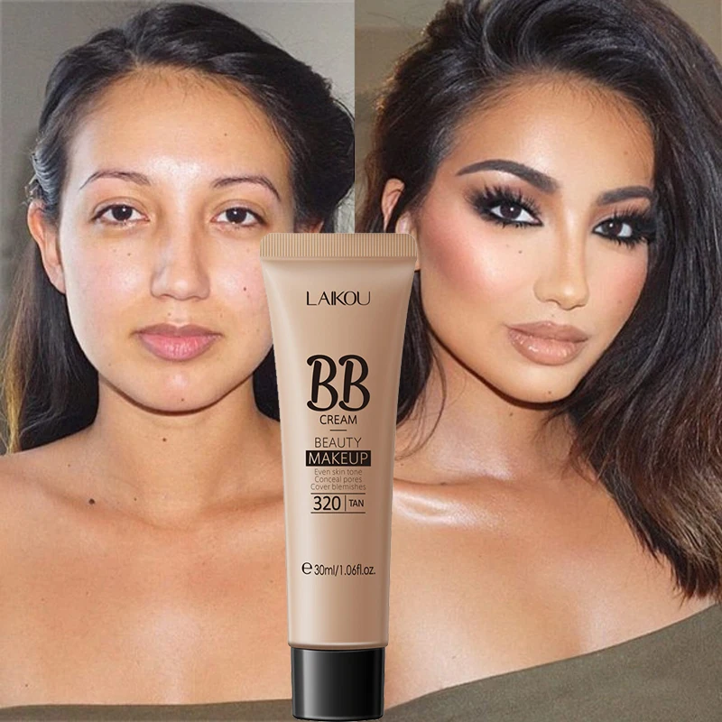 BB Cream Full Cover Face Base Liquid Foundation Makeup Waterproof Lasting Face Concealer Whitening Cream Korean Makeup Cosmetic