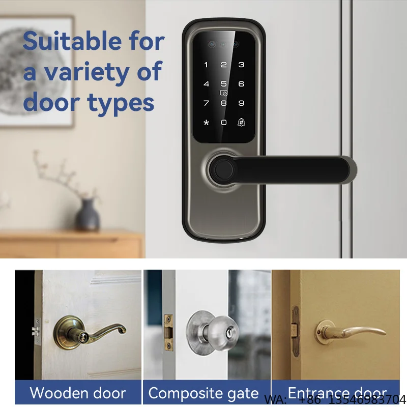 Kasman Source Price American Style Door Smartlock Biometric Tuya Ttlock Wifi Smart Home Lock for Front Door