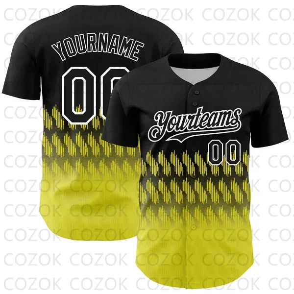 Custom Geometric Fringe Pattern Baseball Jersey Men and Women Shirt 3D Printed Shirt Team Shirts Hip Hop Unisex Tops