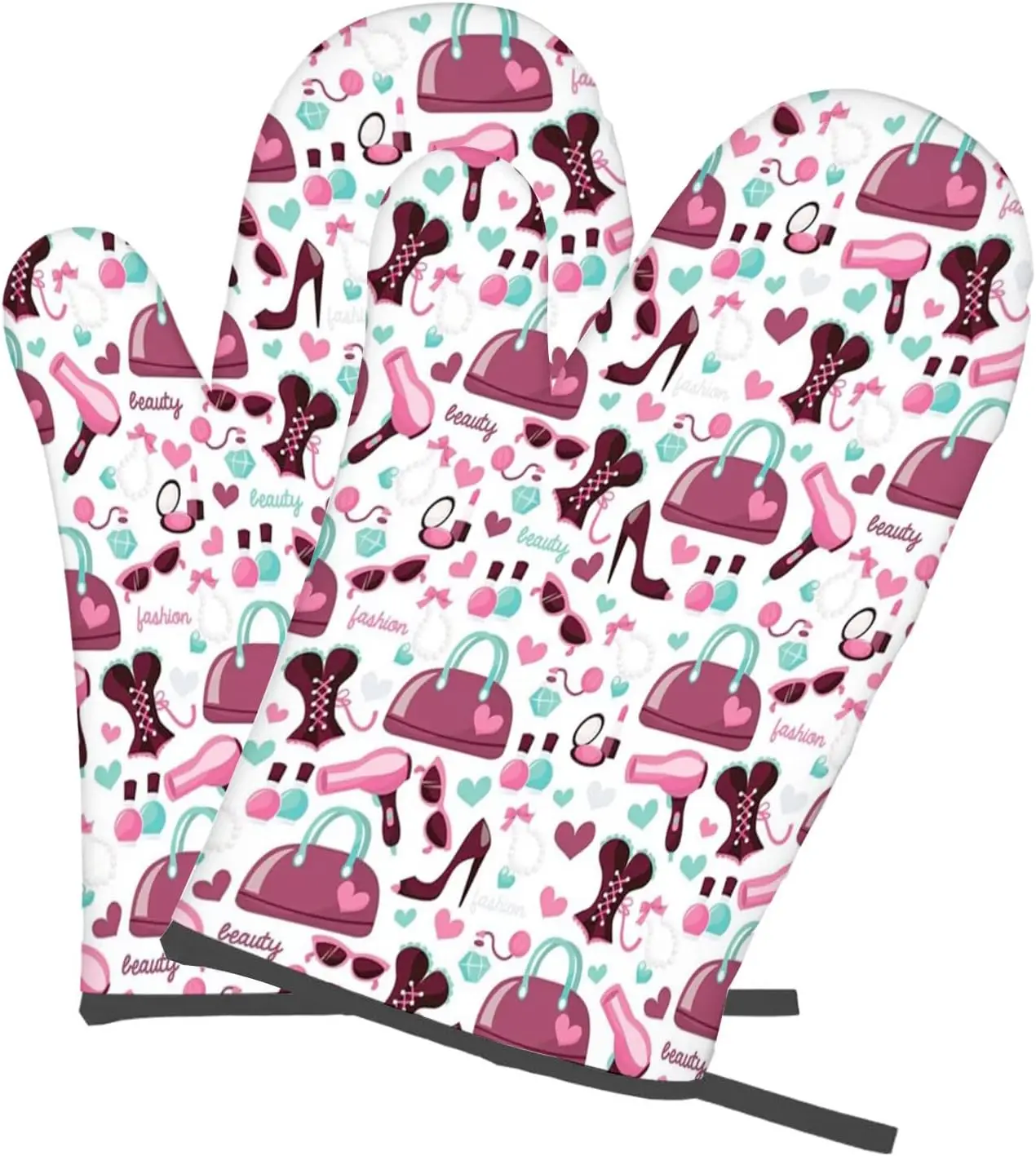 

Fashion Theme,Gloves Thermal Insulation Heat Resistance,Fashion Objects with High Heel Shoe,Waterproof Glovesoven