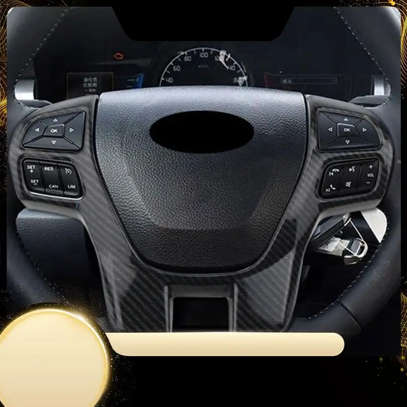 

Крышка рулевого колеса из углеродного волокна, декоративная рамка, наклейка, автомобильные аксессуары для Ford Ranger Everest Endeavour 2015 +-A74F