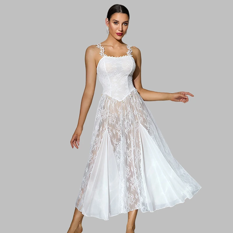 

Элегантная женская ночная сорочка из прозрачного кружева с жемчужными бретелями, пижамное платье, сексуальная домашняя одежда с открытой спиной, будуарная одежда для сна