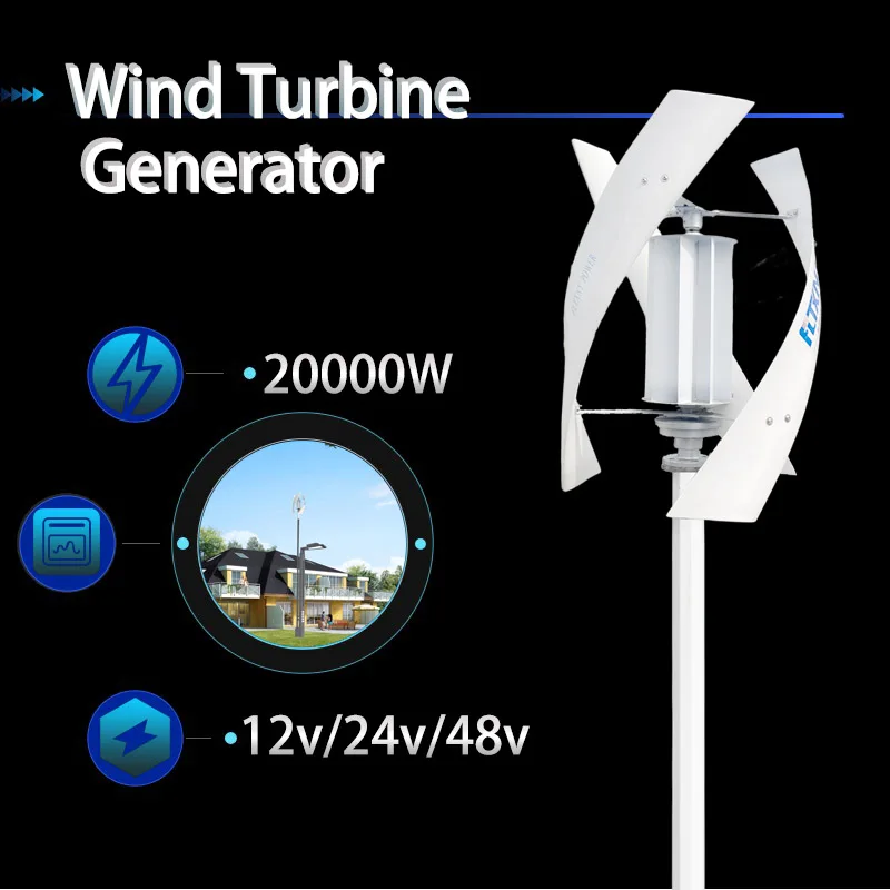 10000w Wind Turbine Generator 10kw Strong Power Magnetic Dynamo 12v 24v 48v Windmill RV Yacht Farm 220v Inverter Output Homeuse