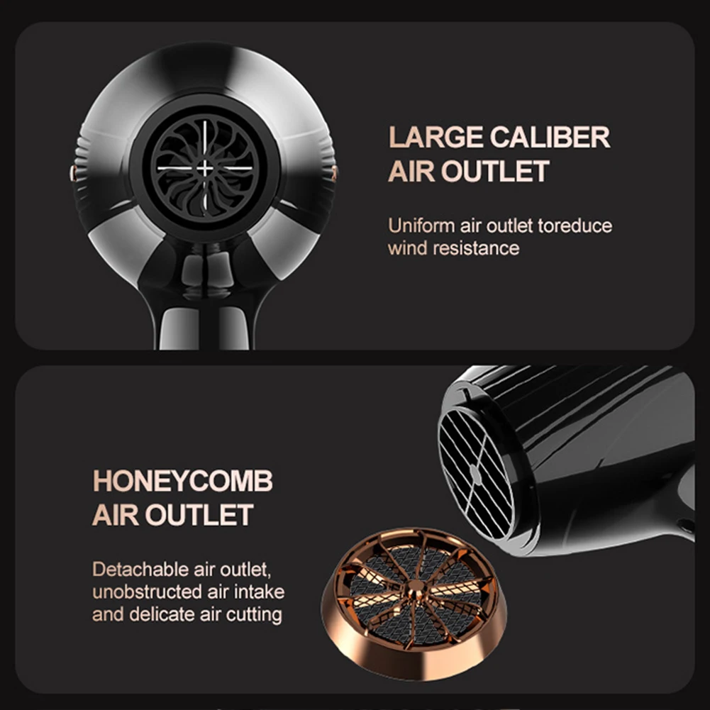 220V Haartrockner Professioneller 2200W Leistungsstarker Föhn mit Bürste für Friseure und Salons – Detail 9