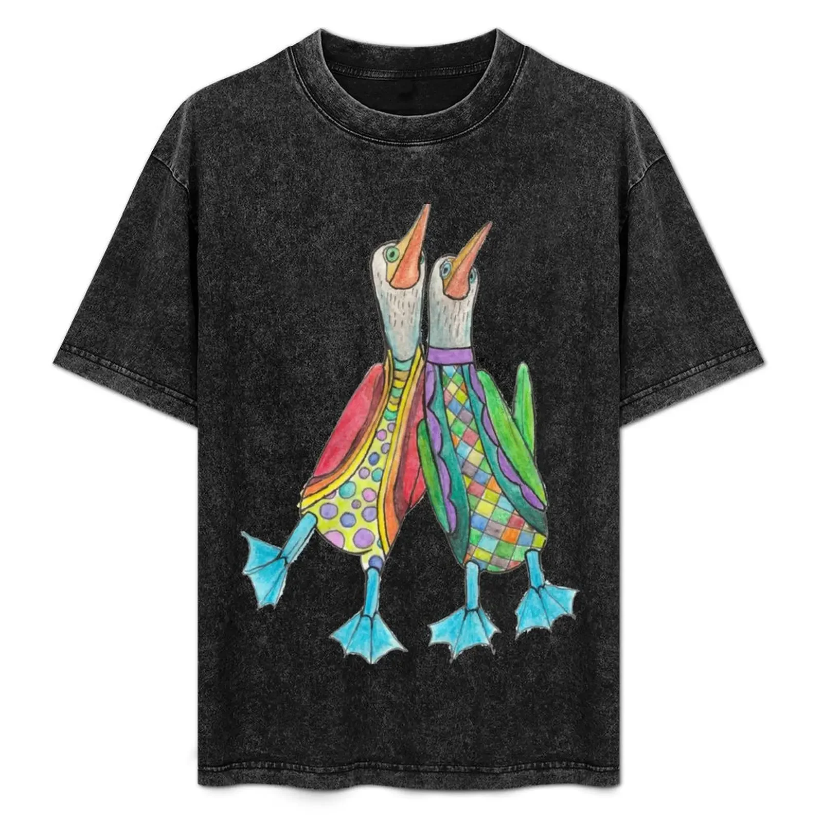

Blue footed Booby T-Shirt vintage clothes boys animal print plus size tops quick-drying shirts graphic tee men