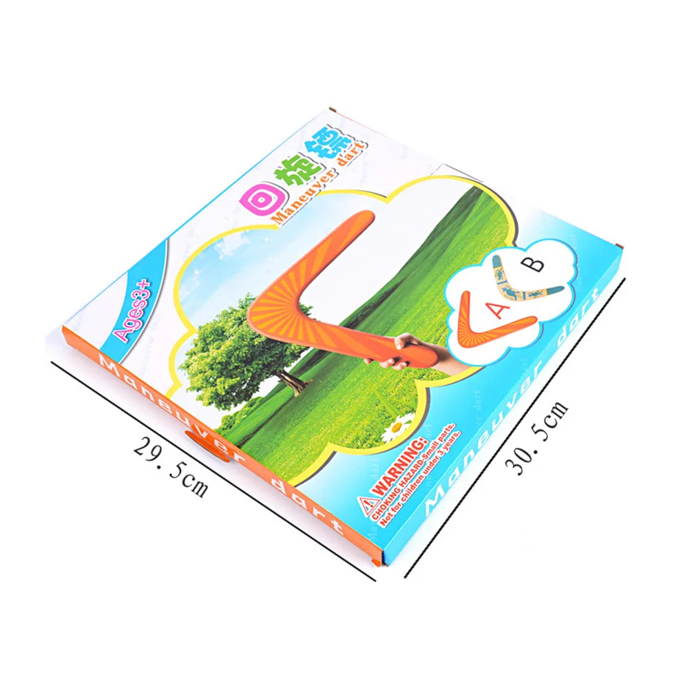Boomerang en bois Orange, équipement de sport volant en plein air fait à la main pour enfants de 8 ans et plus, activité amusante en famille, manœuvre en plein air