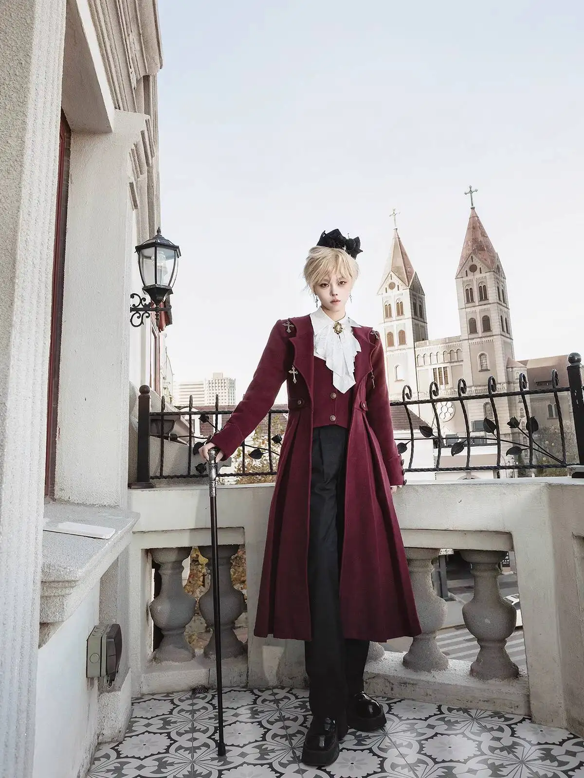 

New Lolita Wangzi Costume Daily Gothic Style Tops Coat Pants Fiesta Carnival Halloween Cos Cosplay Red