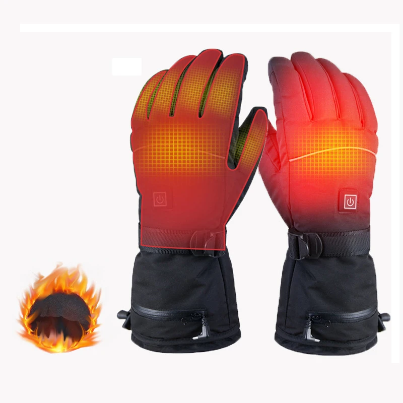 Winter Heated Gloves Thermal Women Men Battery Case Heating Gloves Skiing Motorcycle Water-resistant Warm Cycling Thermal Gloves