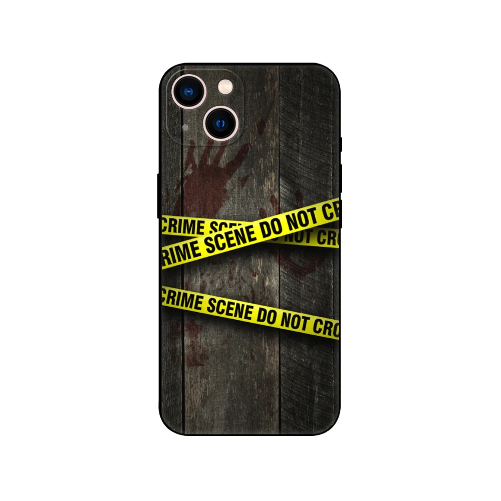 Yellow bundle crime scene Special ，phone case for iphone，14 se 6 7 8 plus x 10 XR XS 11 12 13 mini pro MAX black tpu back cover