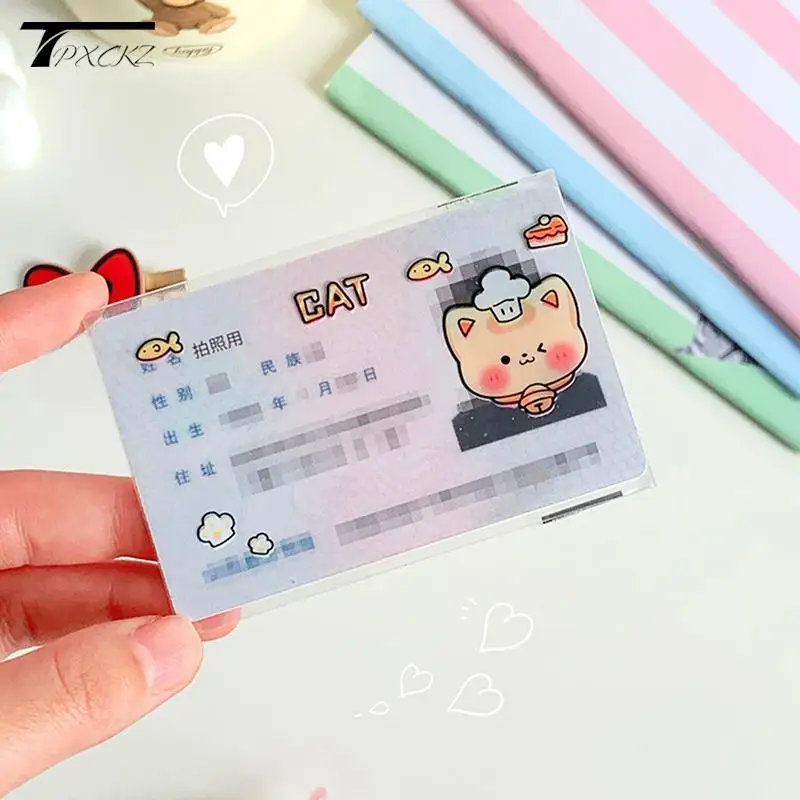 1/6pcs PVC Transparent Card Holder Bus Business Case Bank Credit ID Card Holder Cover Identification Card Container Holder