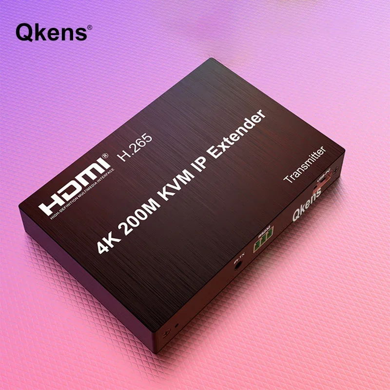 4K HDMI KVM Extender 200M Via RJ45 Ethernet Cable HDMI KVM IP Extender Transmitter Receiver Video Converter for PC To TV H.265