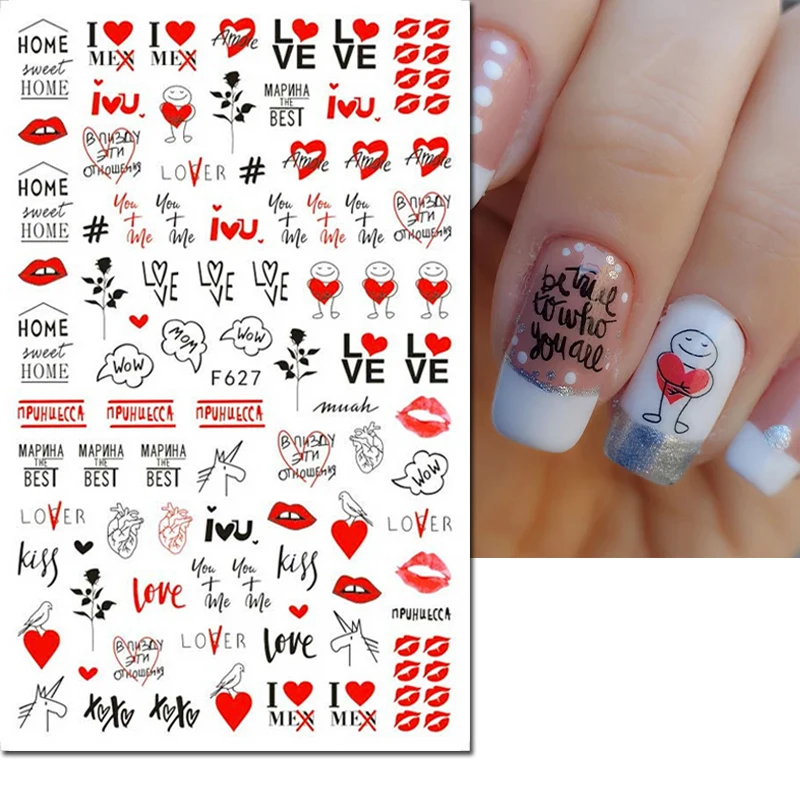 3d Nail Art Decals Valentine D - Nail Art Valentines Day ulasan dan harga