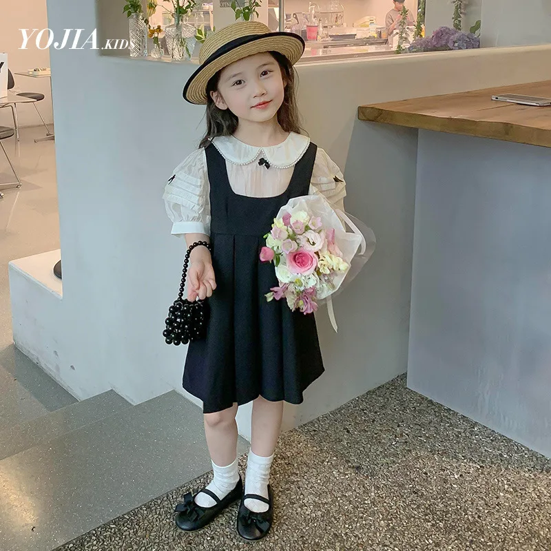 

Baby Girl Clothes Suit Girls Preppy Dress Set Dress 2024 Summer New Style Girls Summer Princess Dresses Children Dress Dresses