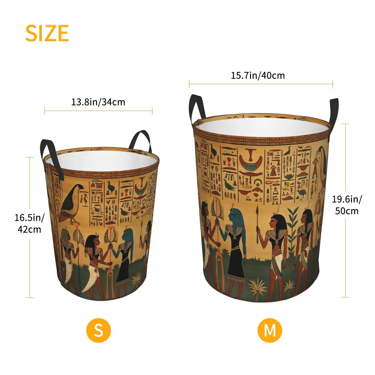 Ancient Egypt Mural Egyptian Mythology Foldable Laundry Baskets Dirty Clothes Toys Sundries Storage Basket Large Hamper For Home