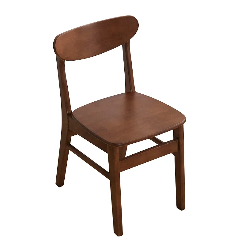 

All solid wood dining chair back chair home Nordic simple modern Japanese style log stool restaurant casual desk chair