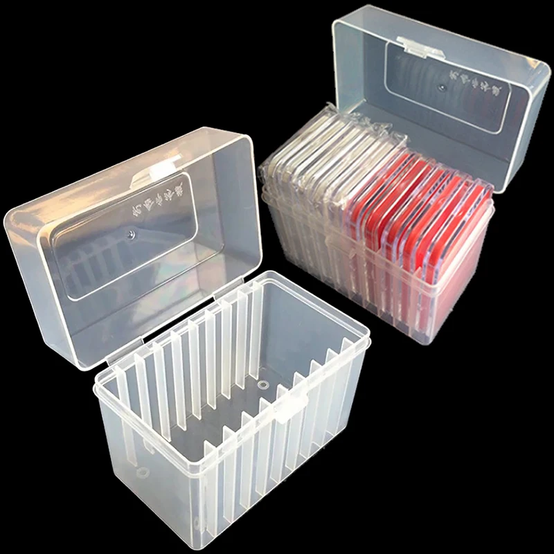 

1PC Plastic Transparent Coin Storage Box Slab Display Case For 10Pcs Coins Commemorative Collection Holder