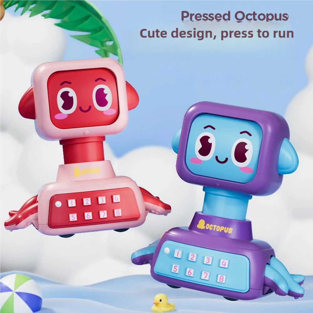 Kinderspielzeugauto, verschiebbare Trägheit, Auswurf, Presse, Auto, pädagogisches Geschenk, niedlicher Oktopus