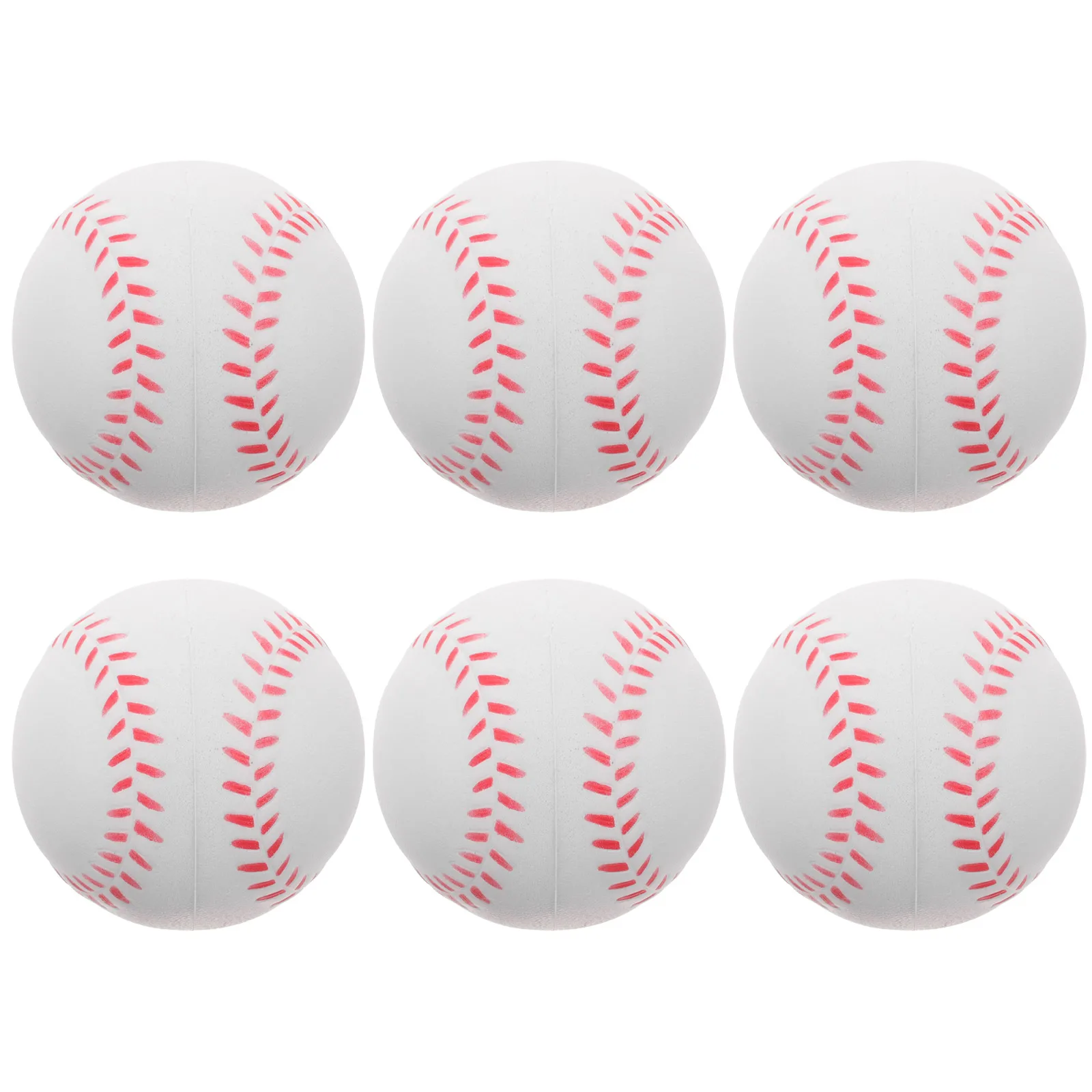 6 Pcs Sponge Training Baseball Soft Softballs for Practice Kids Toys Foam Baseballs Outdoor Pu Student Pitching sports Toy