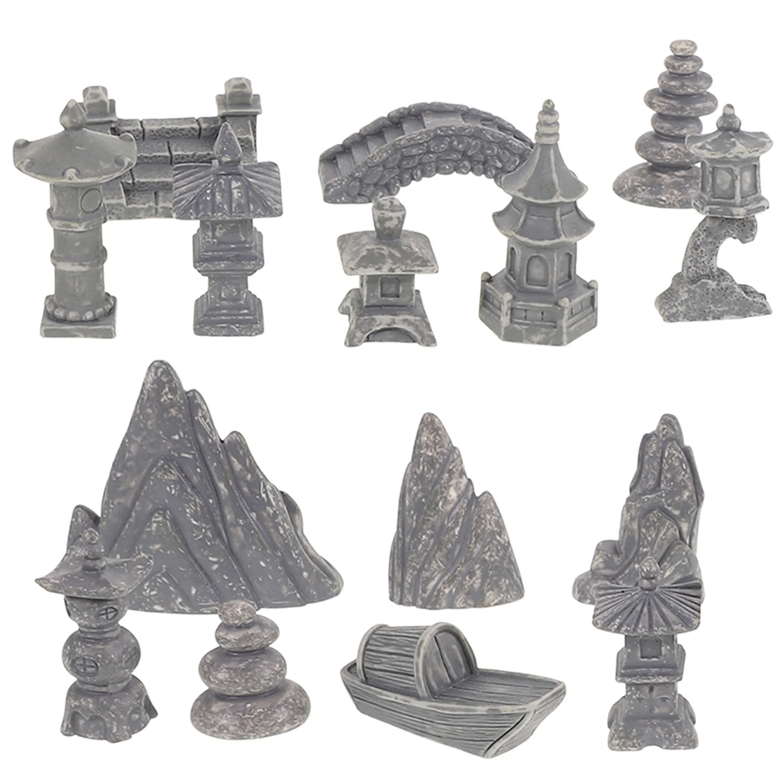 

Figurines Rockery Ornaments Resin Decor Outdoor Mini Pagoda Model Bonsai Decorations