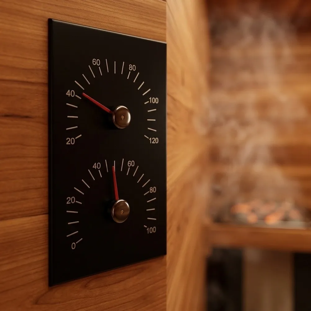 Metal Sauna Thermometer And Hygrometer, High‑Accuracy Temperature Humidity Measuring Gauge, Reliable Monitoring Instrument