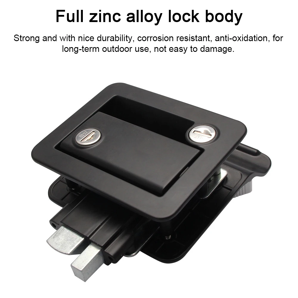 

RV Door Lock Zinc Alloy Entry Door Latch Lock Replacement Kit with 4 Keys for Travel Trailer Campers RV Truck Cargo Hauler