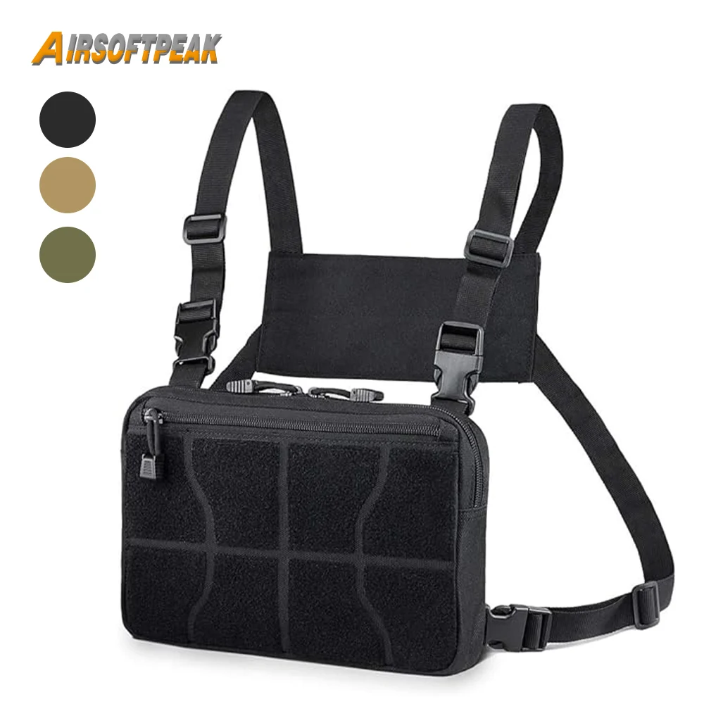 Universal Chest Rig Bag Molle Vest Backpack Front Pouch Multi-Purpose Concealed EDC Carry Pouch for Outdoor Hunting Shooting